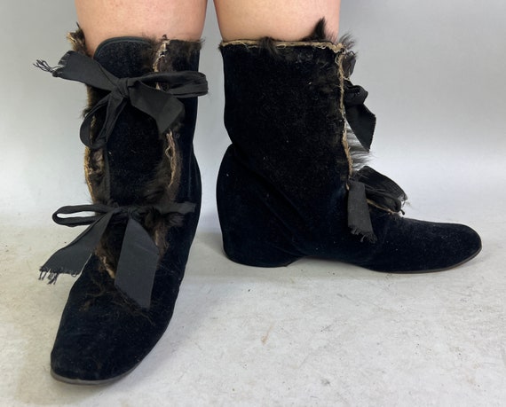 1930s Cold Weather Coverup Boots | Vintage 30s Bl… - image 5