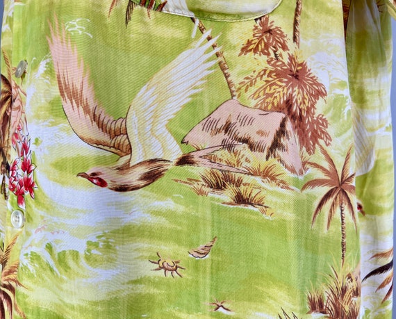 1950s Birds of Paradise Shirt | Vintage 50s Rayon… - image 8