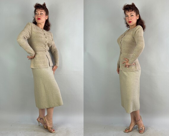 1940s Golden Sands Knit Set | Vintage 40s Sandy B… - image 7