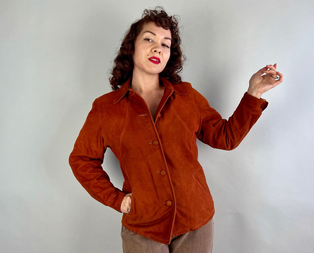   レッドジャケット 1940s Sassy in Suede Jacket | Vintage 40s Rust Brown Orange