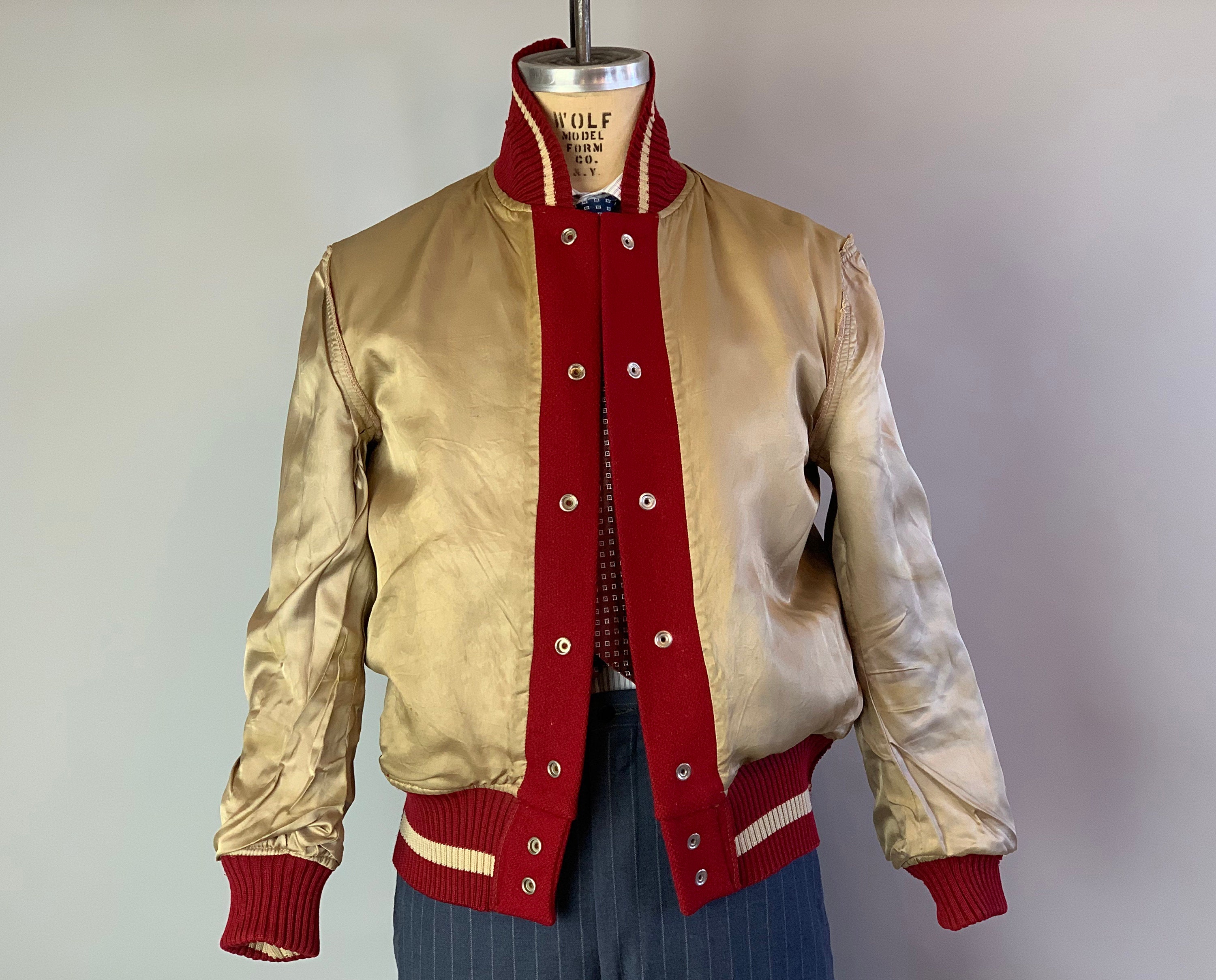 1940s Stanford University Jacket | Vintage 40s Cardinal Red