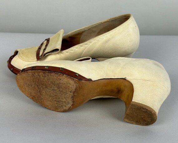 1930s Stunning Studded Shoes | Vintage 30s Ivory … - image 8