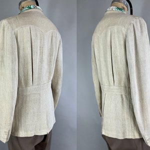 1930s Suave Summer Belted Blazer Vintage 30s White Heavy Weight Linen ...