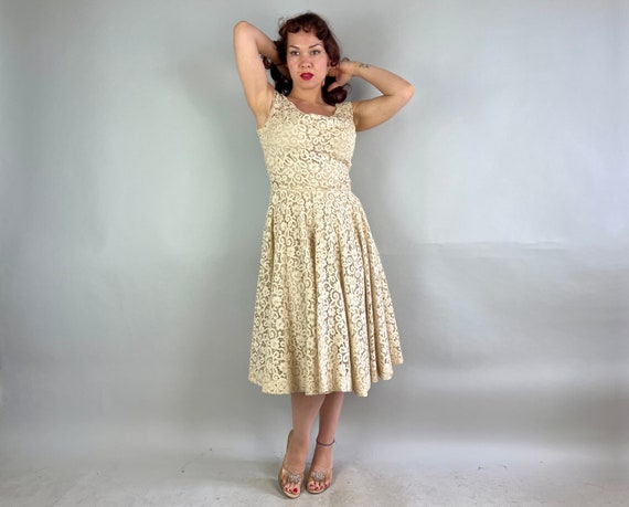 1950s Luscious Lacey Dress | Vintage 50s White La… - image 6
