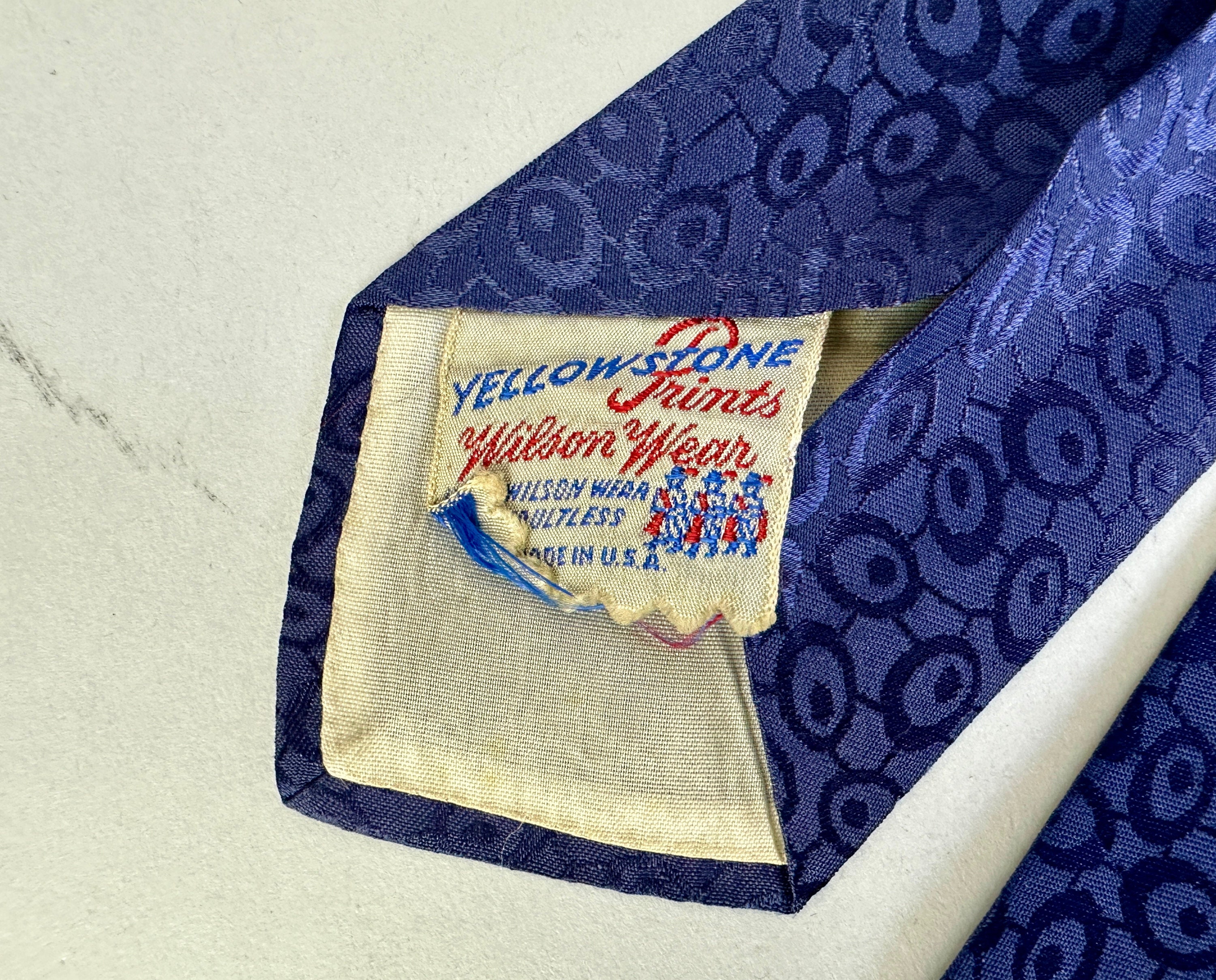 1940s Regal Reginald Necktie | Vintage 40s Cobalt Blue Rayon 1940s Regal Reginald Necktie | Vintage 40s Cobalt Blue Rayon