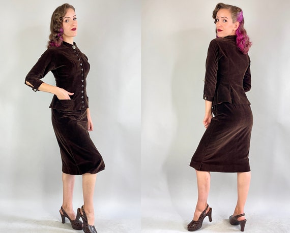 1940s Holiday Espresso Suit | Vintage Dark Brown … - image 8