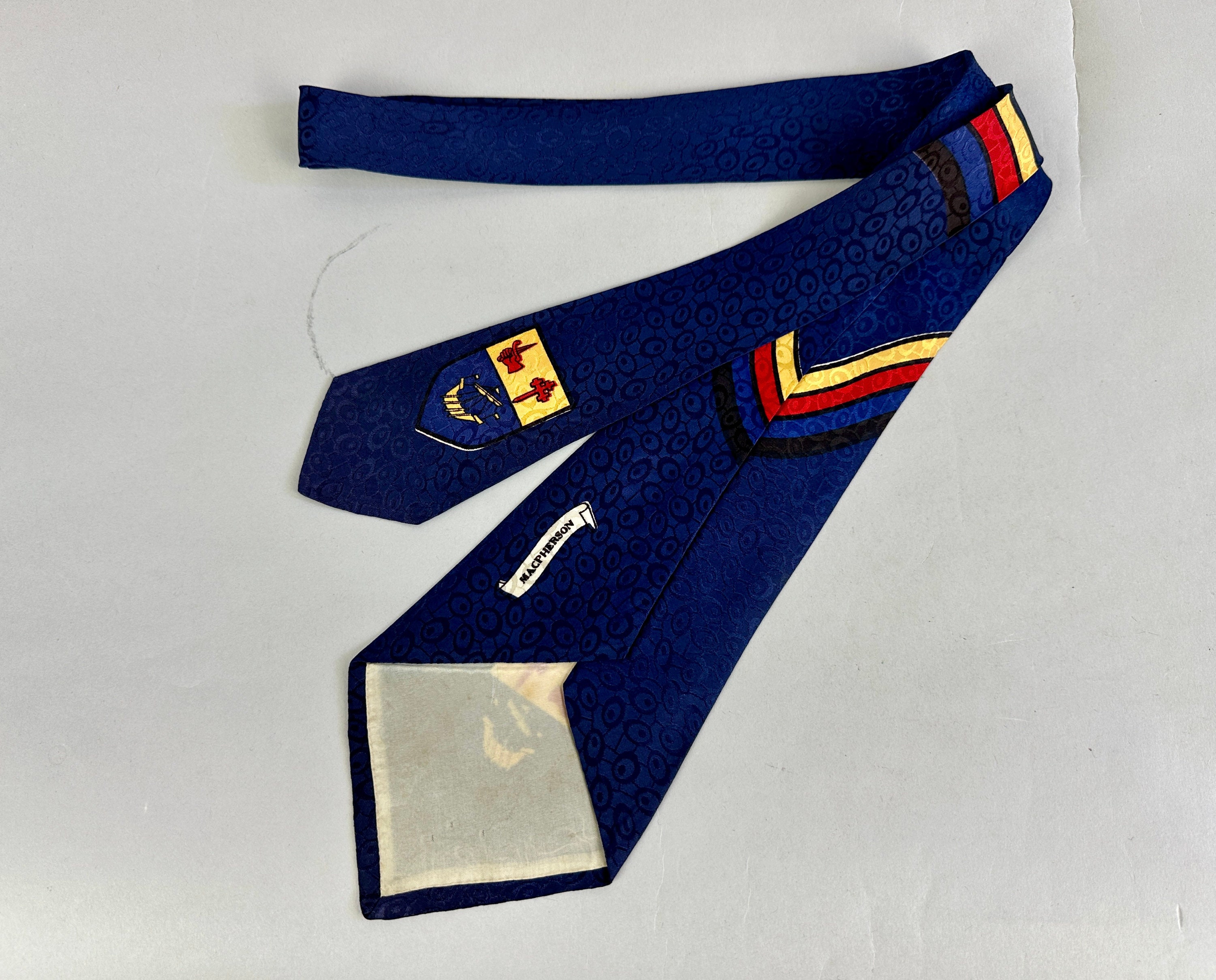 1940s Regal Reginald Necktie | Vintage 40s Cobalt Blue Rayon 1940s Regal Reginald Necktie | Vintage 40s Cobalt Blue Rayon