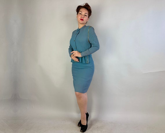 1940s Stupendous in Studs Dress | Vintage 40s Dus… - image 6