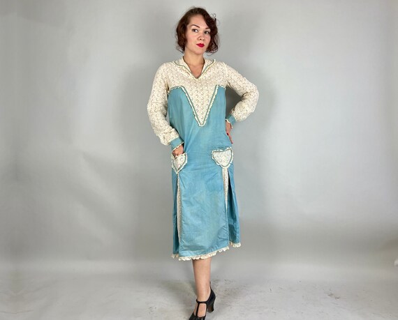 1920s Daytime Darling Frock | Vintage 20s Sky Blu… - image 4