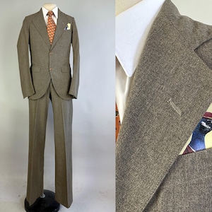 1920s Graceful Granite Suit | Vintage 20s Deadstock Grey Unlined Summer Weight Wool Two Piece Jacket & Trousers Pants Set | Size 34 Small