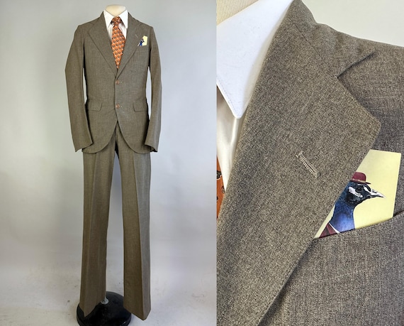 1920s Graceful Granite Suit | Vintage 20s Deadstock Grey Unlined Summer Weight Wool Two Piece Jacket & Trousers Pants Set | Size 34 Small
