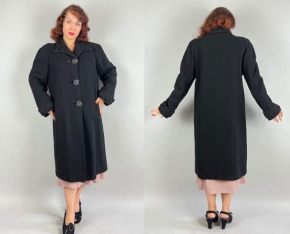 1940s Luscious Lamb Overcoat | Vintage 40s Noir B… - image 2