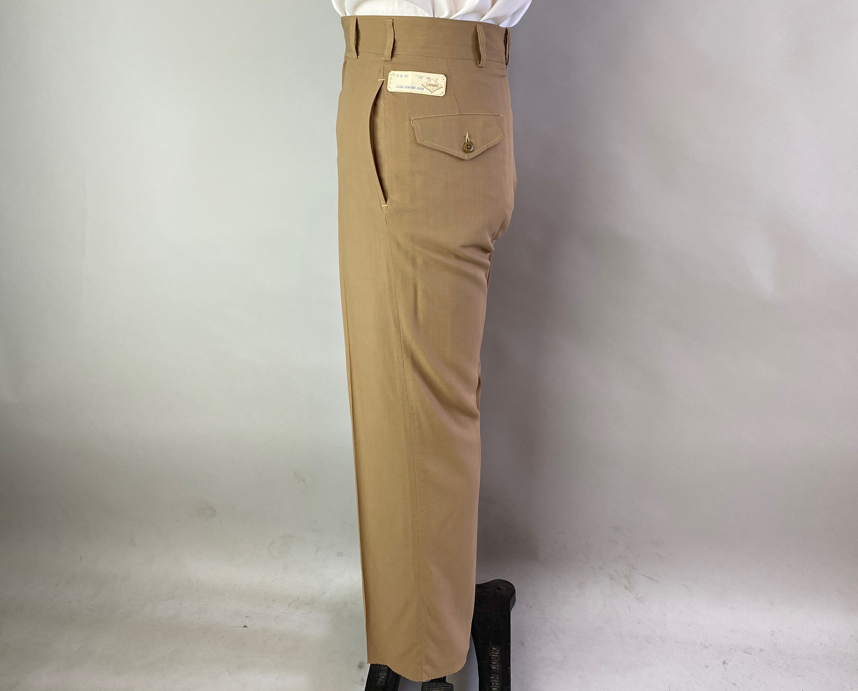 パンツ 50s rayon gaba slacks trousers beige パンツ 50s rayon gaba
