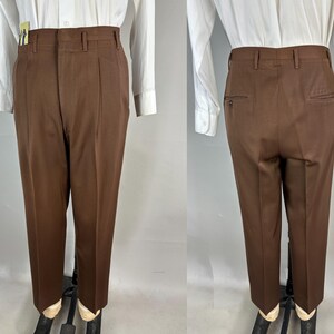 1950s Natural in Neutral Suit | Vintage 50s Two Piece Kangaroo Brown Wool Gabardine Jacket and Trousers with Top Stitching | Size 40 Medium image 7