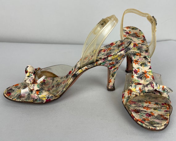 1950s Fantastic Floral Party Pumps | Vintage 50s … - image 2