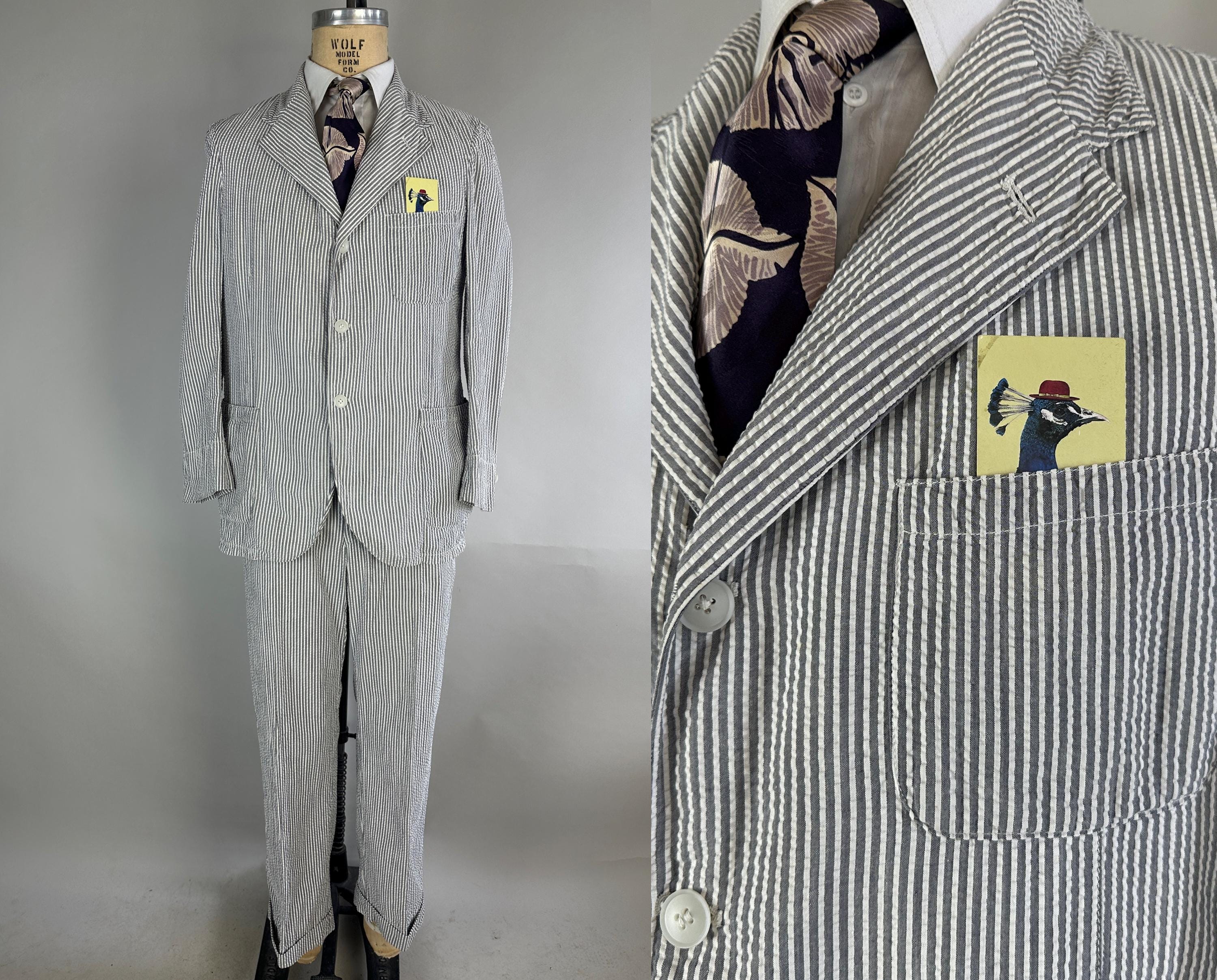 1930s Summer Loving in Seersucker Suit | Vintage 30s 