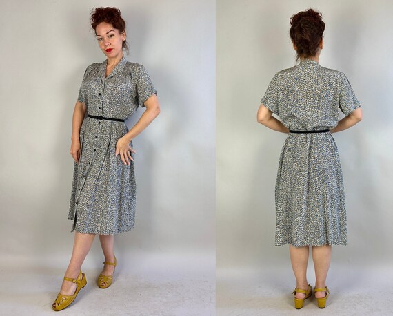 1940s Romantic Rendezvous Dress | Vintage 40s Blu… - image 9