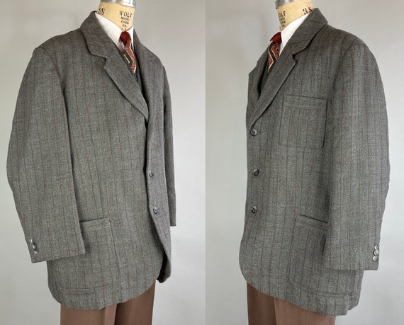 1930s Belted Back Jacket | Vintage 30s Grey Wool … - image 6