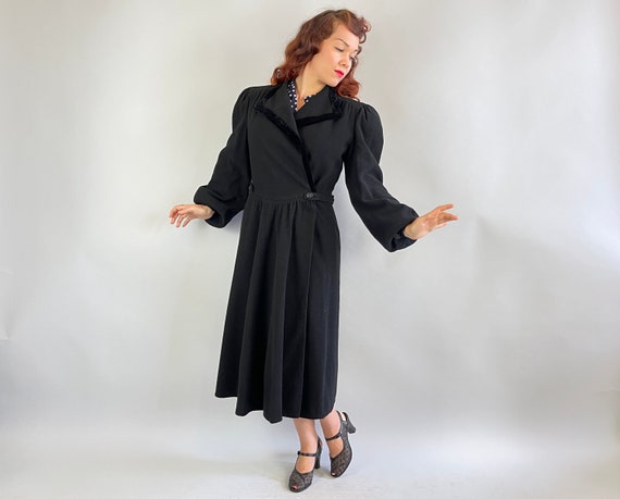 1930s Puffed with Pride Coat | Vintage 30s Black … - image 4