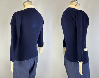 1940s Yelling for Yale Cardigan | Vintage 40s Ivy League