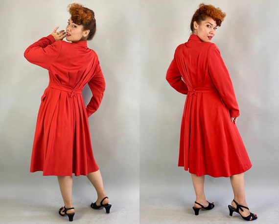 1940s Ravishing in Red Coat | Vintage 40s Candy A… - image 5