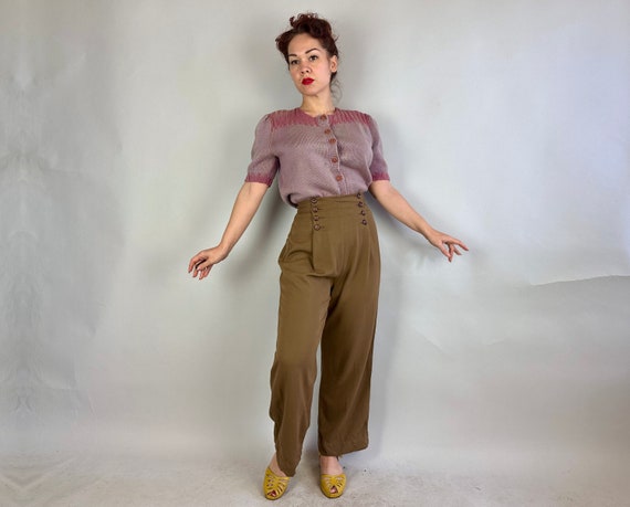 1930s Darling Dietrich Trousers | Vintage 30s Cedar Wool 1930s Darling Dietrich Trousers | Vintage 30s Cedar Wool