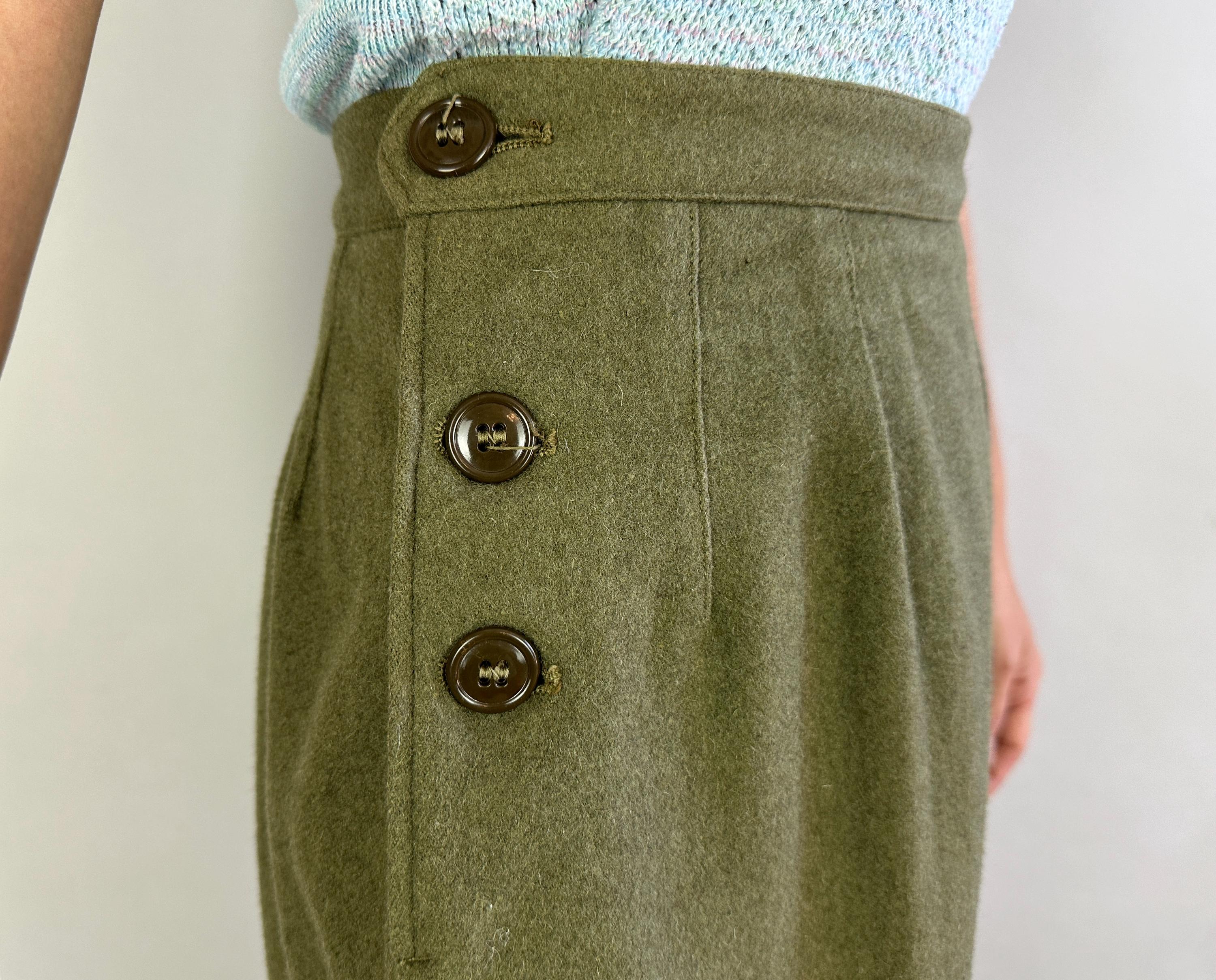 1950s Wonderful WAC Trousers | Vintage 50s Olive Green Wool