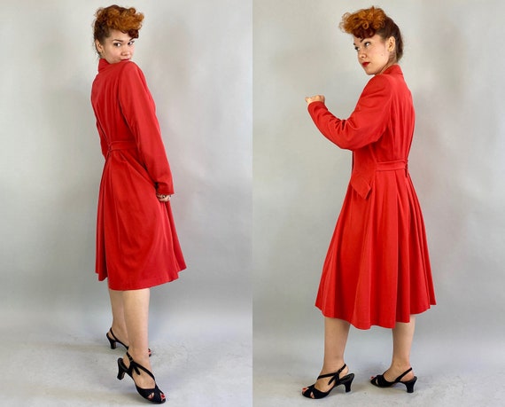 1940s Ravishing in Red Coat | Vintage 40s Candy A… - image 7