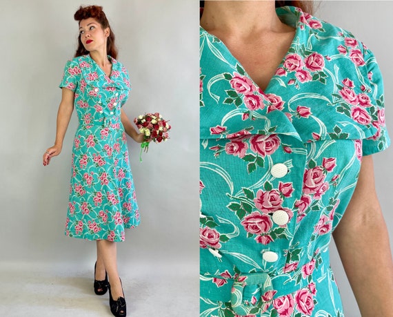 1940s Round the Rosie Dress Vintage 40s 