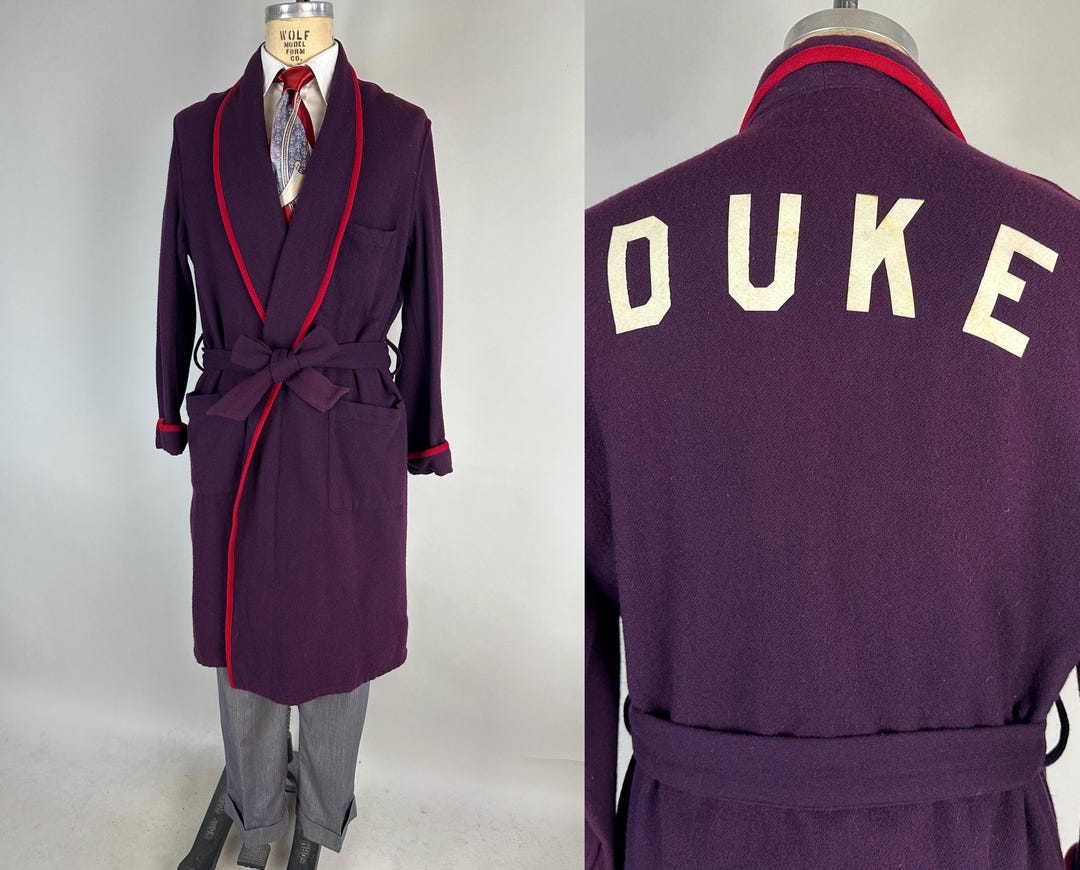 Duke Robe 1950s Duke of Earl Lounge Robe | Vintage 50s Purple Wool Flannel ...