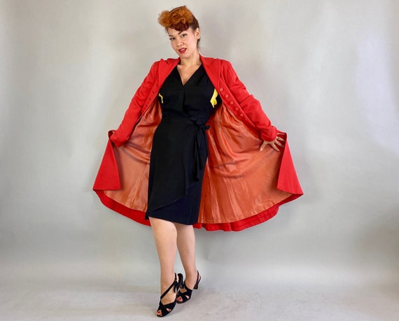 1940s Ravishing in Red Coat | Vintage 40s Candy A… - image 10