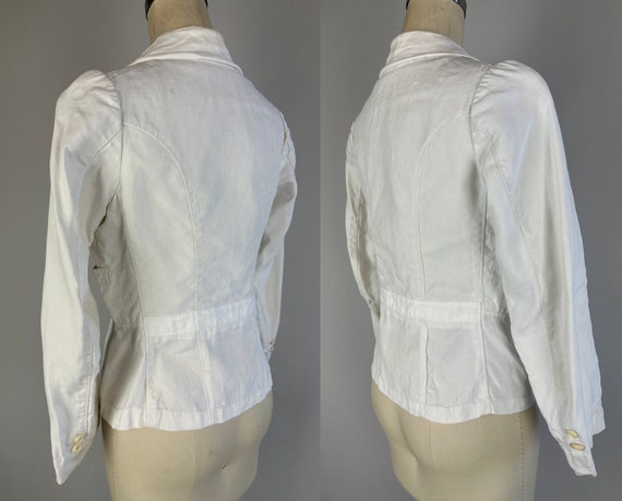 1930s Derby Day Jacket | Vintage 30s White Summer… - image 4