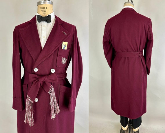 1930s Reginald's Royal Robe | Vintage 30s Burgund… - image 2