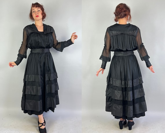 1910s Dark Delights Dress | Vintage Teens Antique… - image 9