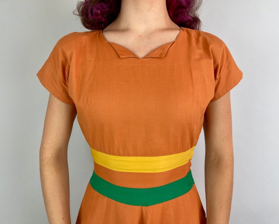 1940s Pumpkin Patch Perfect Dress | Vintage 40s O… - image 7