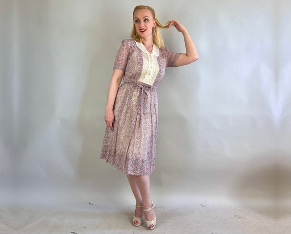 1940s Pretty Pink Picnic Frock |  Vintage 40s Pin… - image 6