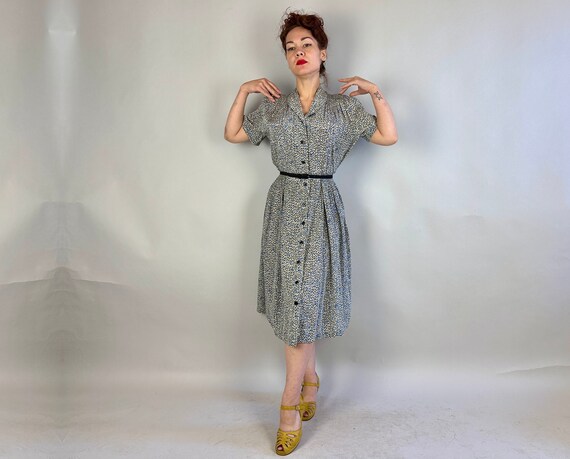 1940s Romantic Rendezvous Dress | Vintage 40s Blu… - image 6