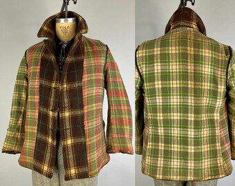 1930s Outdoorsy Oscar Coat | Vintage 30s Belted Back Hickory 1930s Outdoorsy Oscar Coat | Vintage 30s Belted Back Hickory