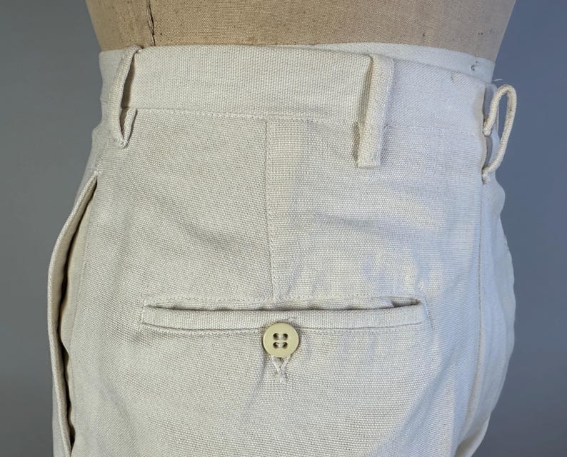 1930s Summer Lovin' Suit | Vintage 30s White Belted Back "Palm Beach" Cloth Two-Piece Action Pleat Jacket & Pants Set | Size 38/40 Medium image 13