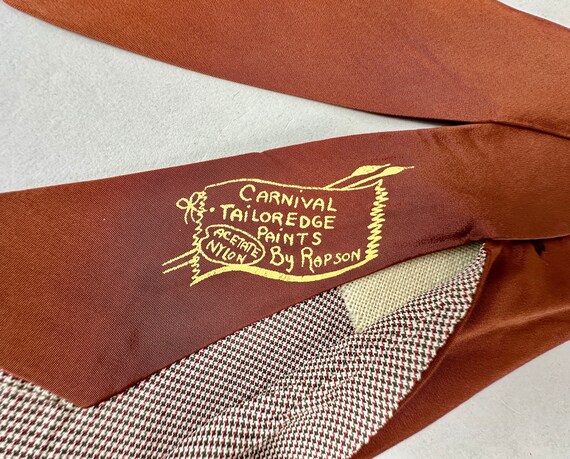 1940s Pretty Palms Necktie | Vintage 40s Brown Ac… - image 6