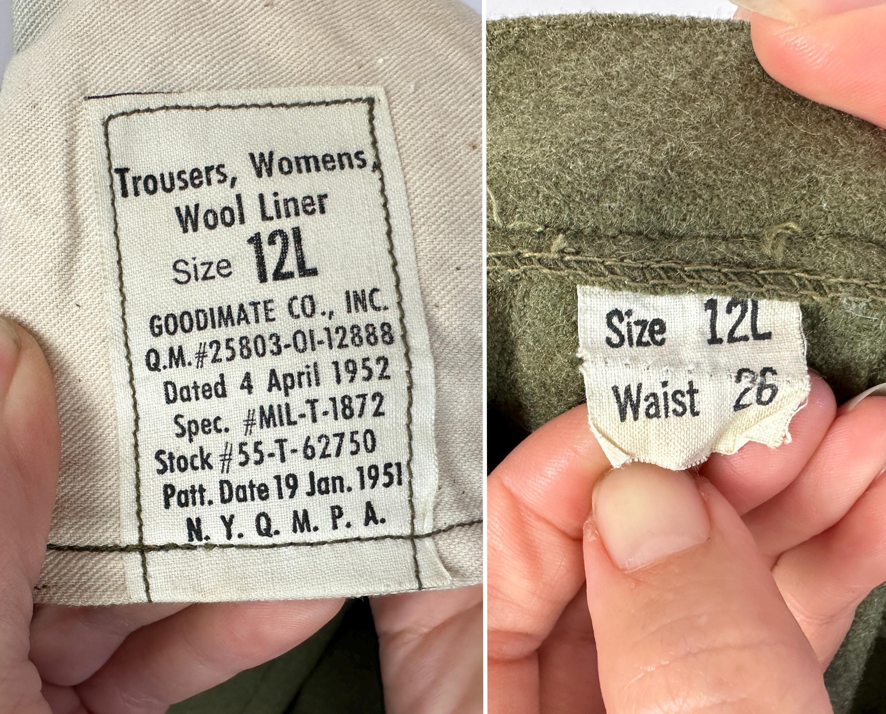 1950s Wonderful WAC Trousers | Vintage 50s Olive Green Wool 1950s Wonderful WAC Trousers | Vintage 50s Olive Green Wool