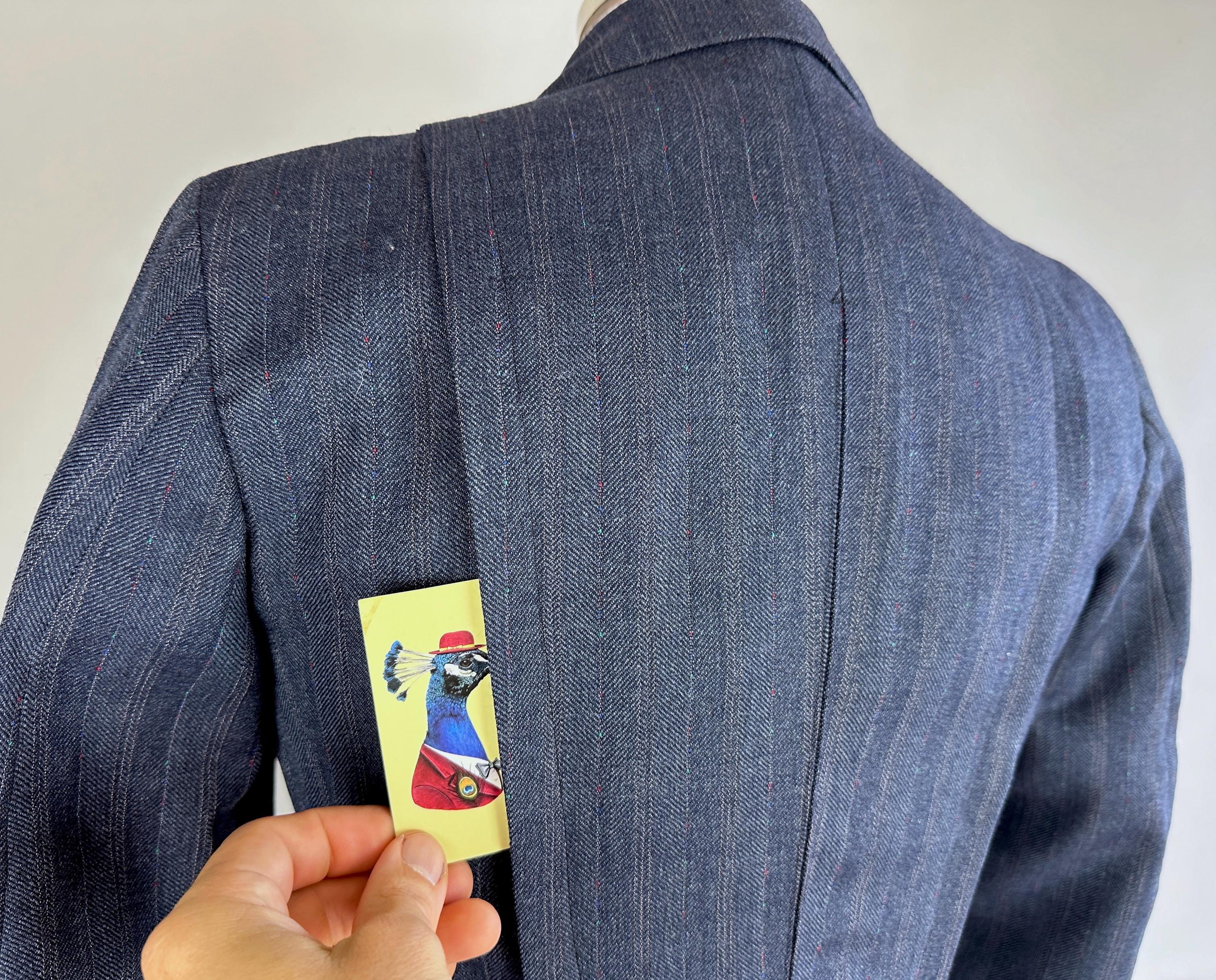 1930s Three-piece Belt-back Suit | Vintage 30s Blue Wool