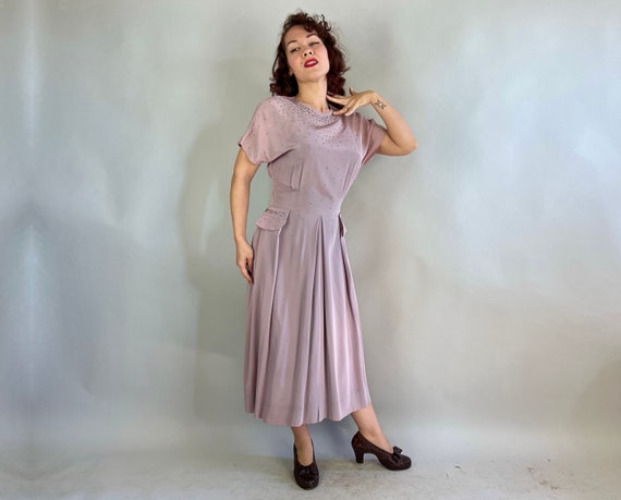 1940s Lively Lithe Lilac Dress | Vintage 40s Purp… - image 7