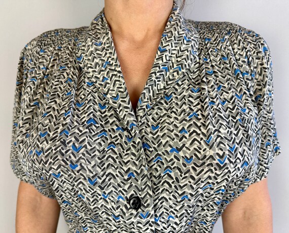 1940s Romantic Rendezvous Dress | Vintage 40s Blu… - image 3