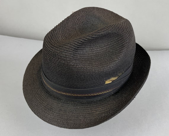 1950s Splendid Straw Fedora | Vintage 1950s Black… - image 4