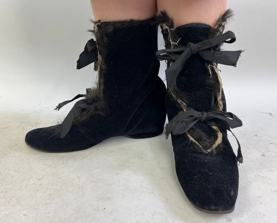 1930s Cold Weather Coverup Boots | Vintage 30s Bl… - image 2