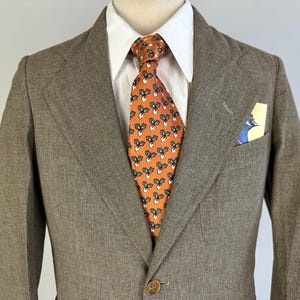 Elegant granietkleurig pak uit de jaren 1920 | Vintage jaren 20 ongevoerde grijze wollen tweedelige set van jasje en broek voor de zomer | Maat 34 Small afbeelding 2