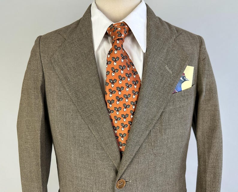 Elegant granietkleurig pak uit de jaren 1920 | Vintage jaren 20 ongevoerde grijze wollen tweedelige set van jasje en broek voor de zomer | Maat 34 Small afbeelding 2