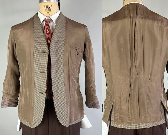 1930s Out With the Hounds Belted Back Jacket | Vintage 30s Shades