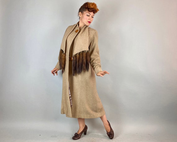 1930s Touch of Mink Coat | Vintage 30s Beige Bouc… - image 6